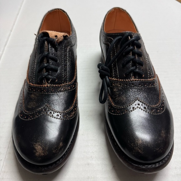 Bed Stu Lita Wingtip Oxford In Black Distressed Leather Size: 9 New W/o Box - Picture 6 of 11